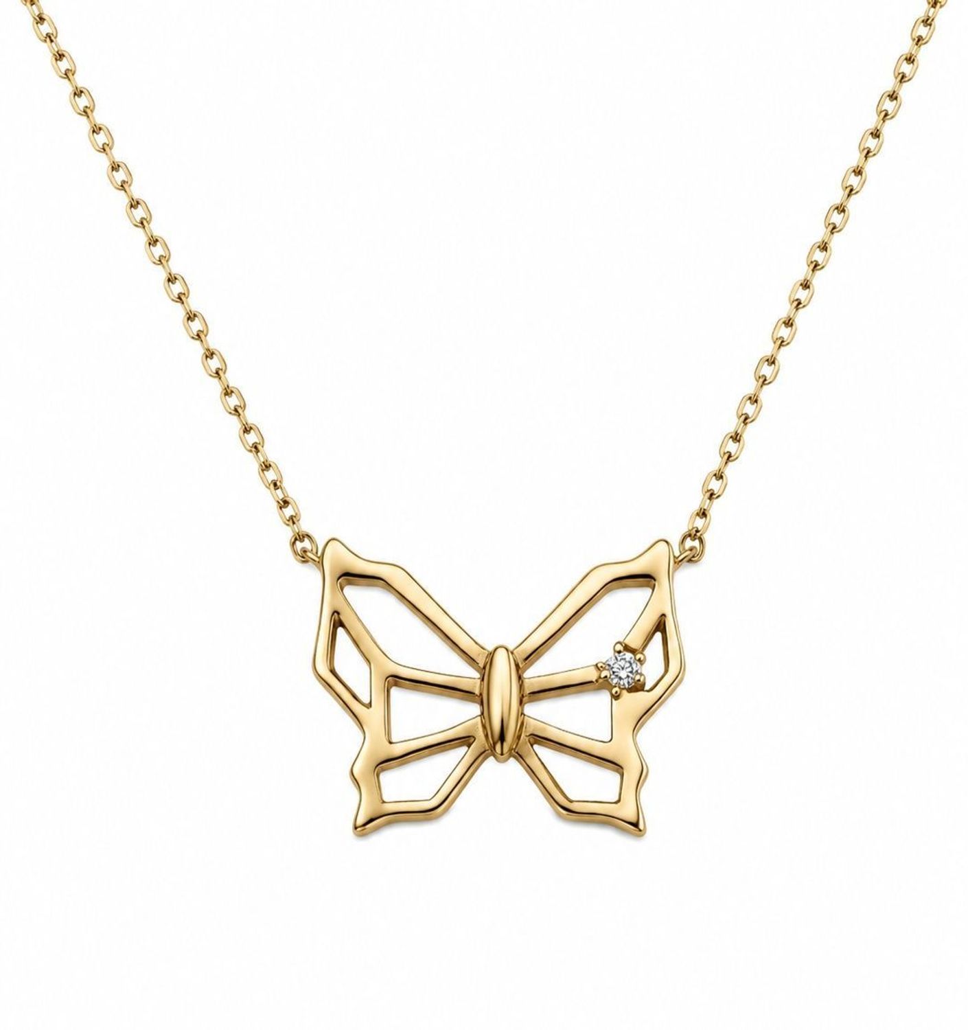 Złoty naszyjnik damski 375 Motyl z diamentem 0,003 ct N05649YC P1cz (1).jpg
